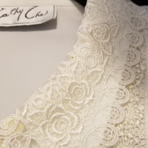 Kathy Che, Vintage White Lace Button Blouse, Size 8P - Picture 15 of 16